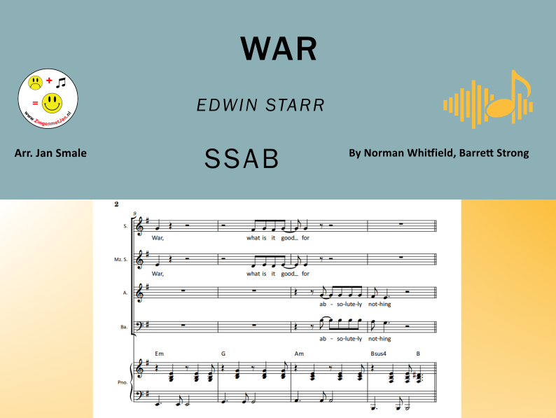 War - Edwin Starr SAB+piano